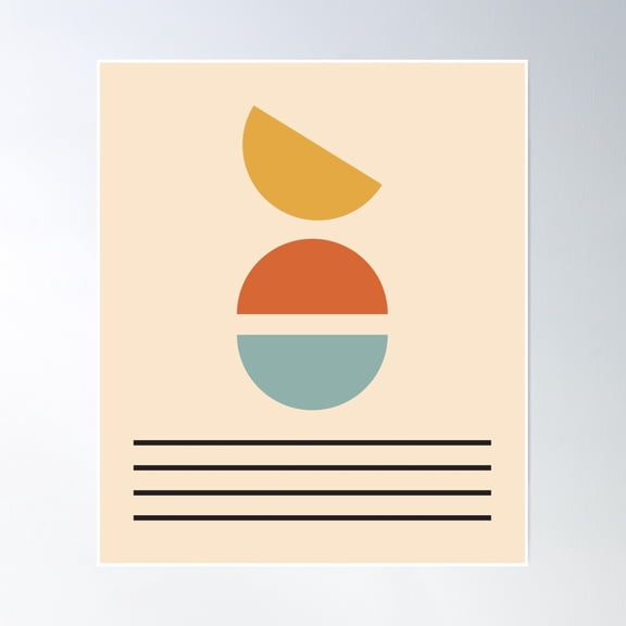 369 Prints Calm Beach Sunset Minimal- No Framed, Vintage Wall Art, Trendy Retro Print, Room Decor, Wall Art UNFRAMED, 8x12