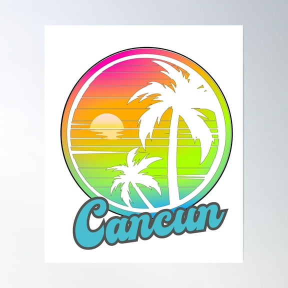 369 Prints Cancun, Cancun Sunset, Cancun Mexico Sunrise, Beach Lifestyle, Spring Break, Tropical Vacation- No Framed, Vintage Wall Art, Trendy Retro Print, Room Decor, Wall Art UNFRAMED, 8x12