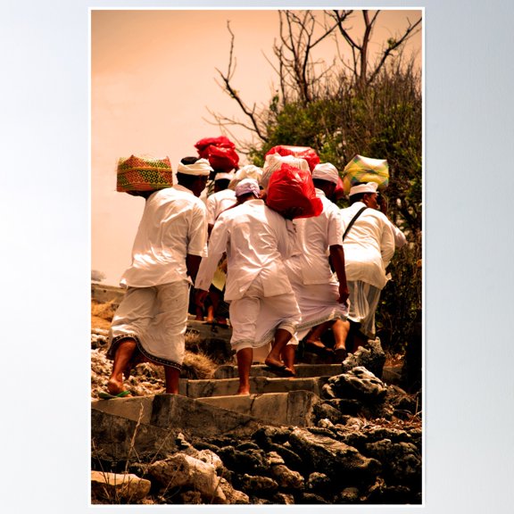 369 Prints Ceremony Procession On Pemateran Island- No Framed, Vintage Wall Art, Trendy Retro Print, Room Decor, Wall Art UNFRAMED, 12x18