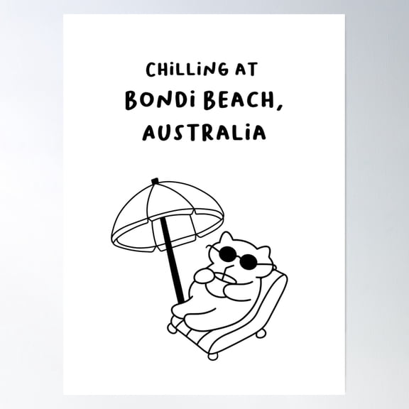 369 Prints Chilling At Bondi Beach, Australia - Travel, Vacation- No Framed, Vintage Wall Art, Trendy Retro Print, Room Decor, Wall Art UNFRAMED, 8x12