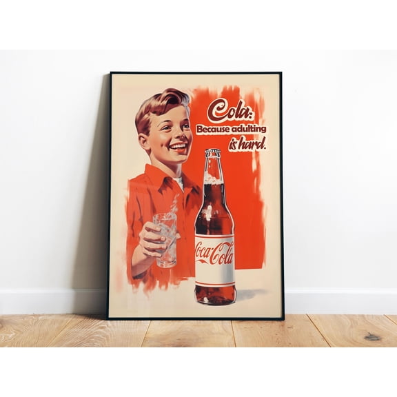 369 Prints Coca-Cola Poster Cola Wall Art Printable Bottle Poster Poster Kitchen Wall Art Retro Ad Poster 50S 60S Style Prints For Kitchen UNFRAMED, 16x24