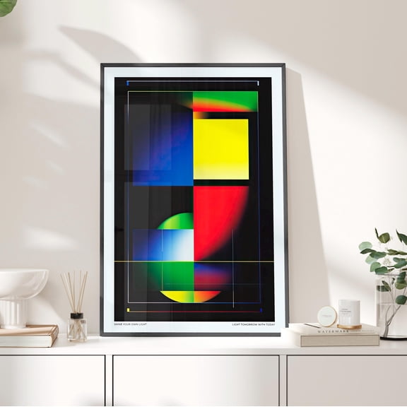 369 Prints Colorful Abstract Geometric Shapes Art Poster Mid Century Modern Contemporary Home Decor, Modern Abstract Forms Wall Art UNFRAMED, 8x12