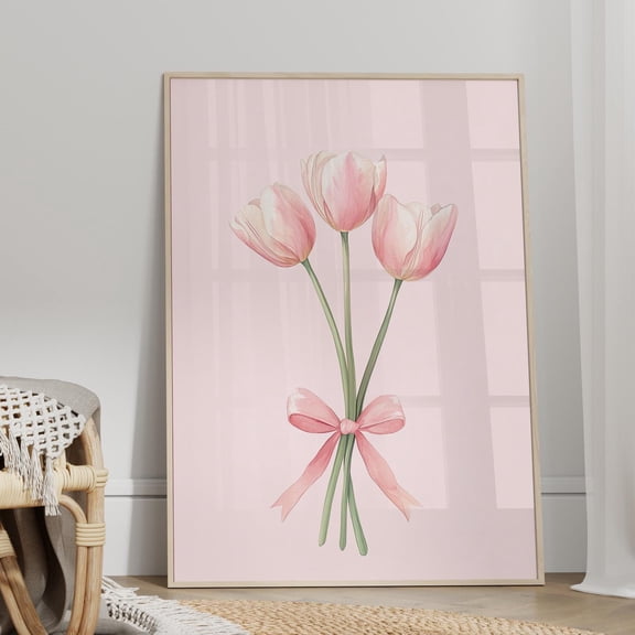 369 Prints Coquette Tulip Room Decor Poster Trendy Soft Girl Pink Girly Y2K Cute, Love Shack Fancy Dorm Gifts For Gallery Wall Art UNFRAMED, 8x12
