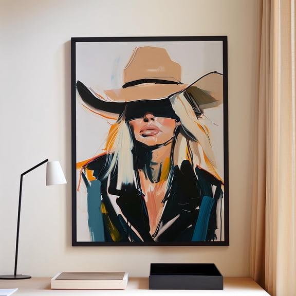 369 Prints Cowgirl Western Woman With Blindfold Wall Art Poster Western Art Print, Abstract Cowgirl Art Print, Retro Cowgirl Print UNFRAMED, 8x12