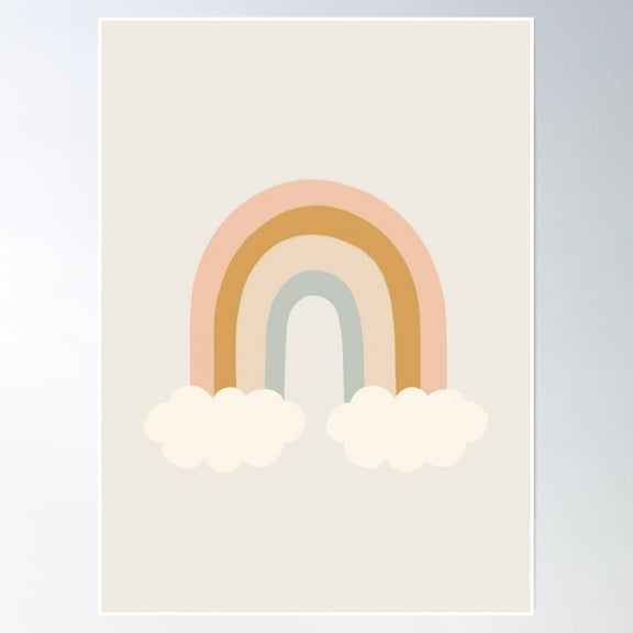369 Prints Cute Pastel Rainbow- No Framed, Vintage Wall Art, Trendy Retro Print, Room Decor, Wall Art UNFRAMED, 16x24