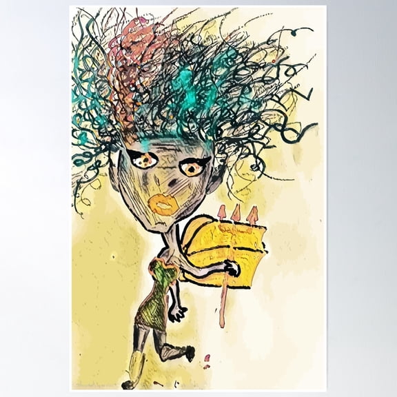 369 Prints Devil Girl- No Framed, Vintage Wall Art, Trendy Retro Print, Room Decor, Wall Art UNFRAMED, 12x18