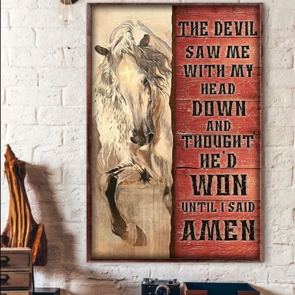 369 Prints The Devil Sew Me With My Head Down And Thought He'D Won Until I Said Amen- No Framed, Vintage Wall Art, Trendy Retro Print, Room Decor, Wall Art UNFRAMED, 8x12