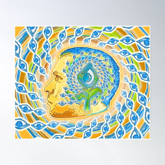 369 Prints Eyebloomvortexdreams2- No Framed, Vintage Wall Art, Trendy Retro Print, Room Decor, Wall Art UNFRAMED, 8x12