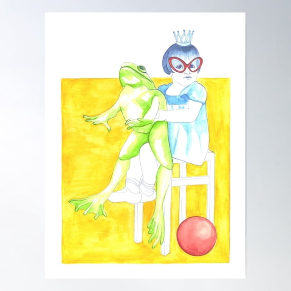 369 Prints Frog King- No Framed, Vintage Wall Art, Trendy Retro Print, Room Decor, Wall Art UNFRAMED, 8x12