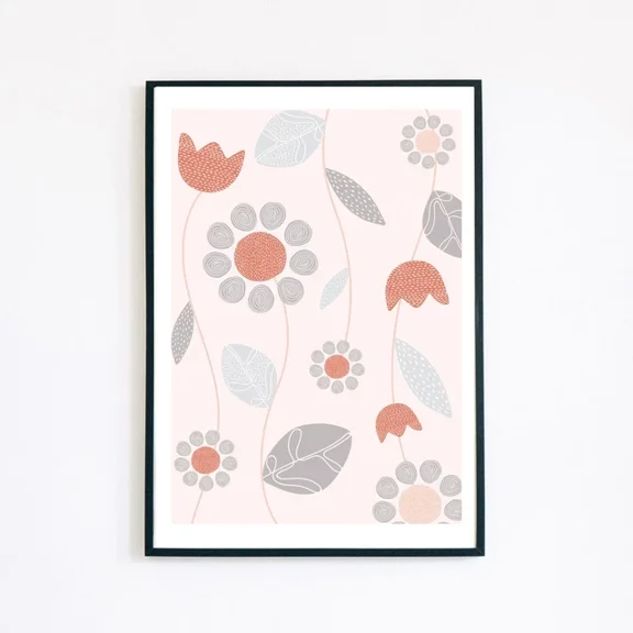 369 Prints Geometric Flowers Shapes Abstract Botanical Boho- No Framed, Vintage Wall Art, Trendy Retro Print, Room Decor, Wall Art UNFRAMED, 12x18