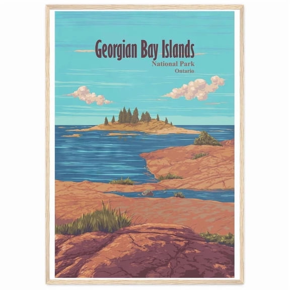 369 Prints Georgian Bay Islands National Park Poster Canada Ontario Port Severn Vintage Tra - No Framed, Vintage Wall Art, Trendy Retro Print, Room Decor, Wall Art UNFRAMED, 8x12
