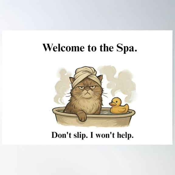 369 Prints Grumpy Cat Â€Œdon'T Slip. I Won'T Help.Â€- No Framed, Vintage Wall Art, Trendy Retro Print, Room Decor, Wall Art UNFRAMED, 8x12