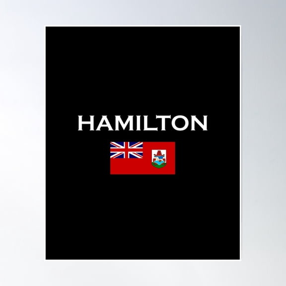 369 Prints Hamilton Bermuda Country Flag Dark Color- No Framed, Vintage Wall Art, Trendy Retro Print, Room Decor, Wall Art UNFRAMED, 8x12