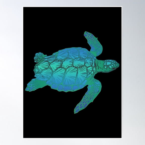 369 Prints Honu Hawaiian Sea Turtle Endangered Animal- No Framed, Vintage Wall Art, Trendy Retro Print, Room Decor, Wall Art UNFRAMED, 12x18