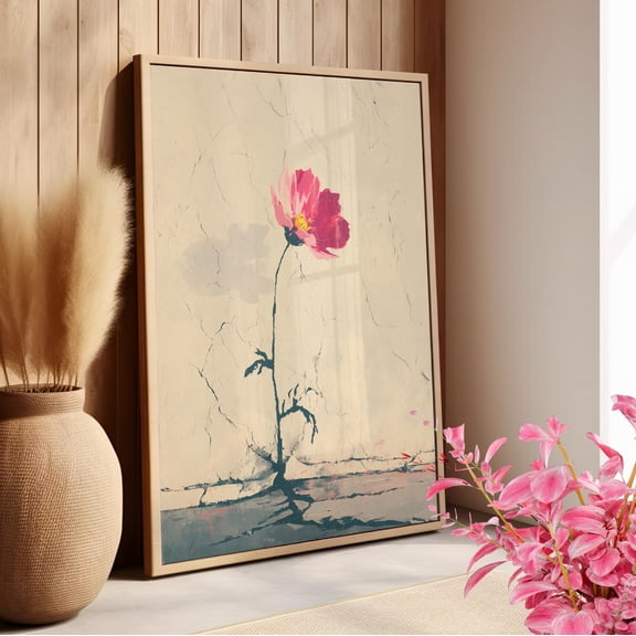 369 Prints Hope Flower Wall Art Poster Bold Street Art Style Poster, Resilience Through Cracks, Inspirational Banksy-Inspired Wall Art UNFRAMED, 12x18