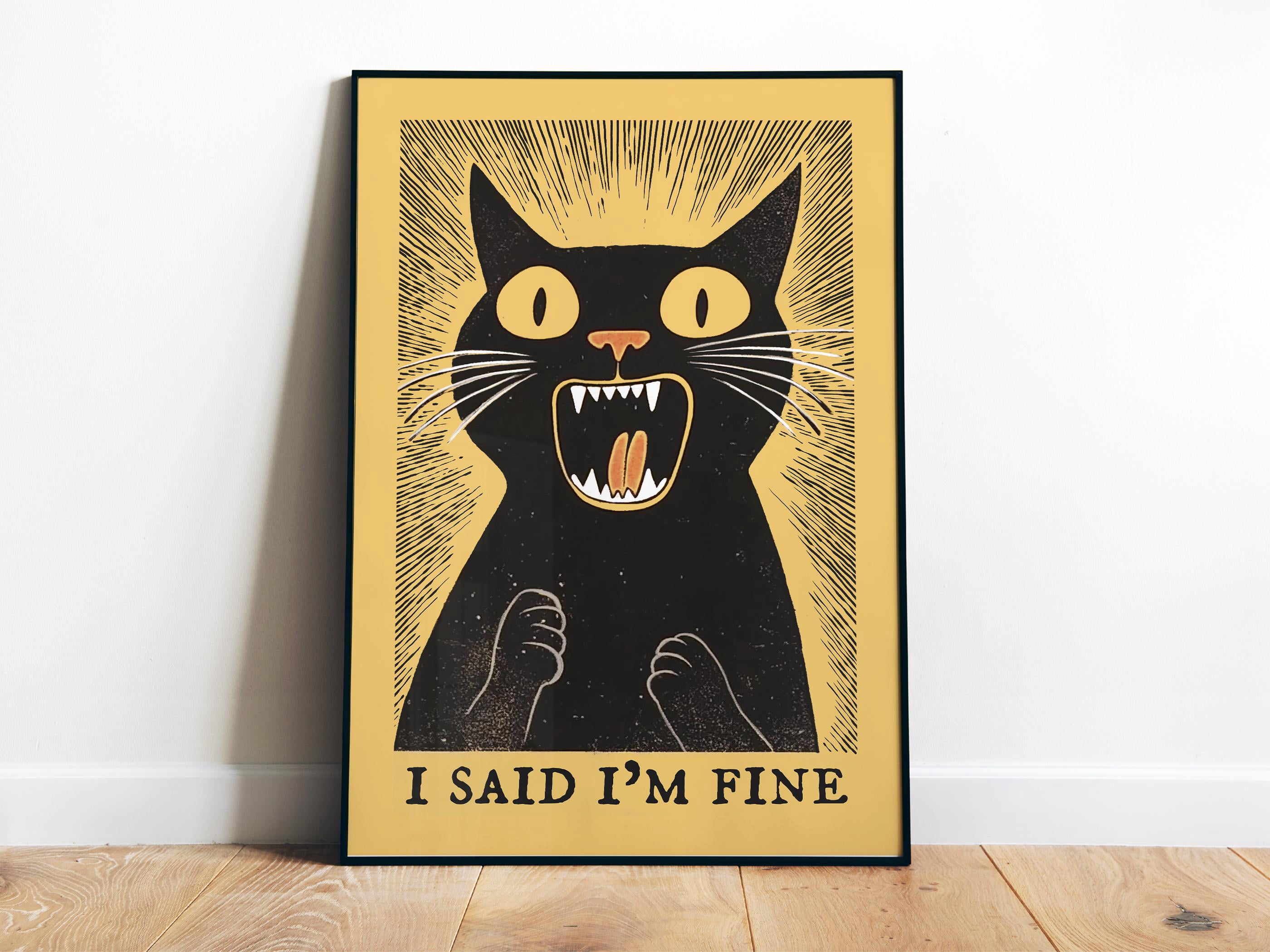 369 Prints I Said Print Mood Jokes Wall Art Printable Black Cat Poster ...