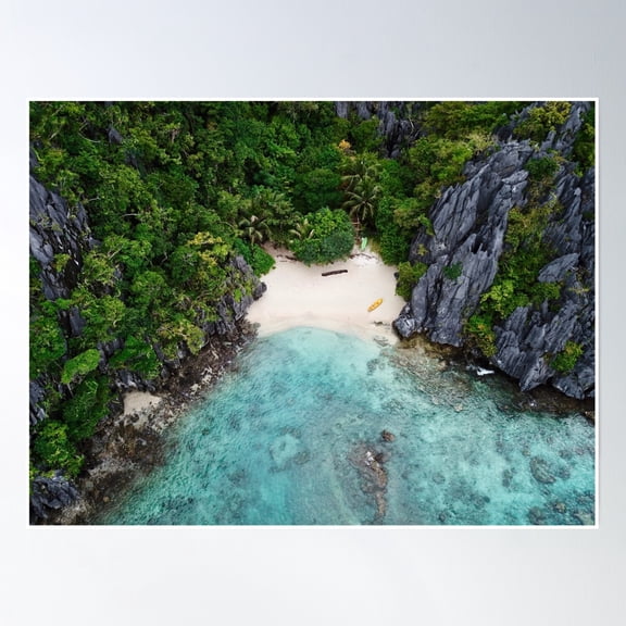 369 Prints Isolated Beach In The Philippines Islands- No Framed, Vintage Wall Art, Trendy Retro Print, Room Decor, Wall Art UNFRAMED, 8x12