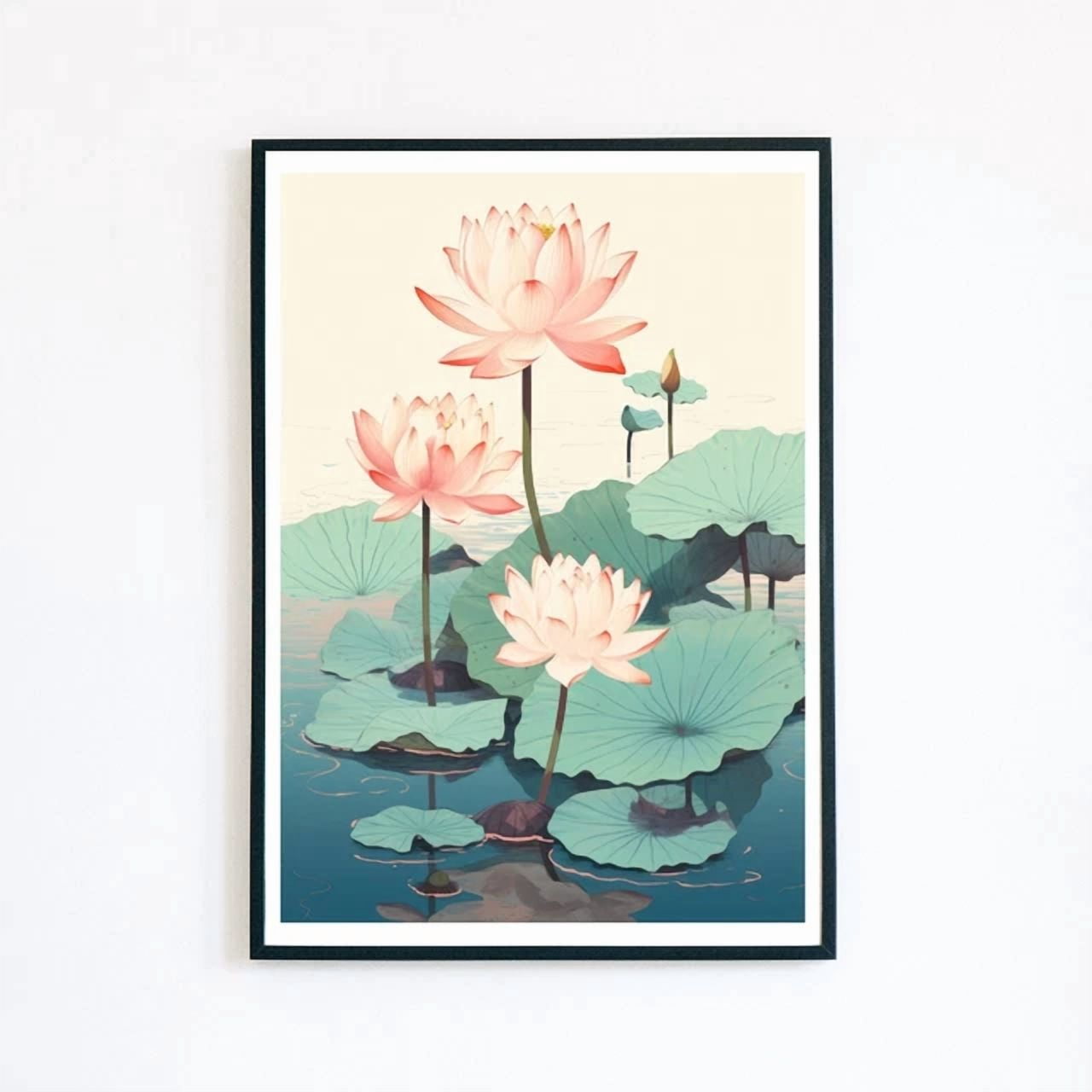 369 Prints Japanese Water Lilies Botanical Lotus Flower Illustration ...