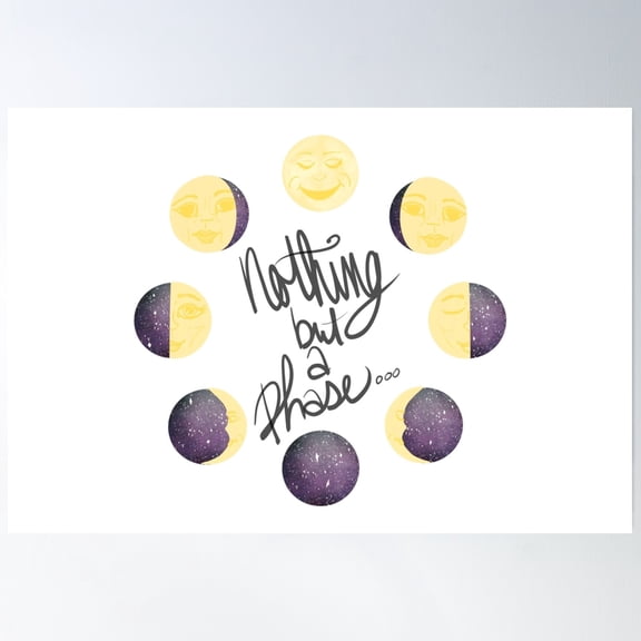 369 Prints Just A Phase- No Framed, Vintage Wall Art, Trendy Retro Print, Room Decor, Wall Art, Poster Only