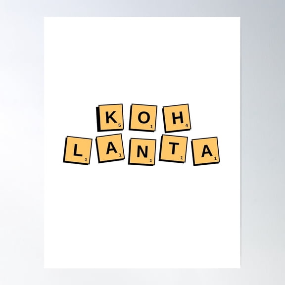 369 Prints Koh Lanta Scrabble- No Framed, Vintage Wall Art, Trendy Retro Print, Room Decor, Wall Art UNFRAMED, 24x36