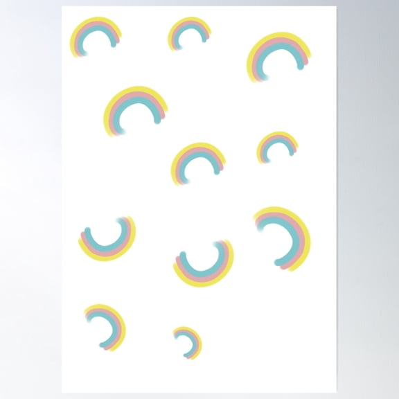 369 Prints Little Rainbow Pattern- No Framed, Vintage Wall Art, Trendy Retro Print, Room Decor, Wall Art UNFRAMED, 16x24