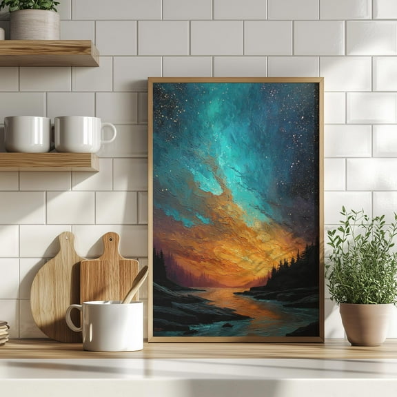 369 Prints Magical Milky Way Starry Night Sky Wall Art Poster Celestial Universe Abstract Decor, Colorful Atmospheric Nature Art Print UNFRAMED, 16x24
