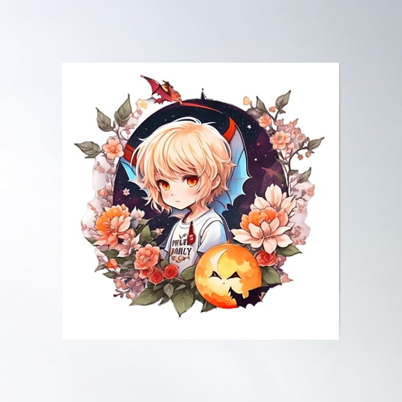 369 Prints Moonlit Serenade: Enchanting Anime Vampire Boy With Red Eyes - Watercolor Art- No Framed, Vintage Wall Art, Trendy Retro Print, Room Decor, Wall Art UNFRAMED, 8x12