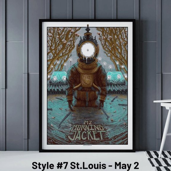 369 Prints My Morning Jacket Poster The Factory St. Louis Gig Print Wall Art - No Framed, Vintage Wall Art, Trendy Retro Print, Room Decor, Wall Art UNFRAMED, 24x36