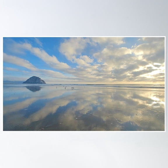369 Prints Morro Bay Beach Reflections 2- No Framed, Vintage Wall Art, Trendy Retro Print, Room Decor, Wall Art UNFRAMED, 8x12