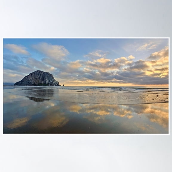 369 Prints Morro Bay Beach Reflections 4- No Framed, Vintage Wall Art, Trendy Retro Print, Room Decor, Wall Art UNFRAMED, 8x12