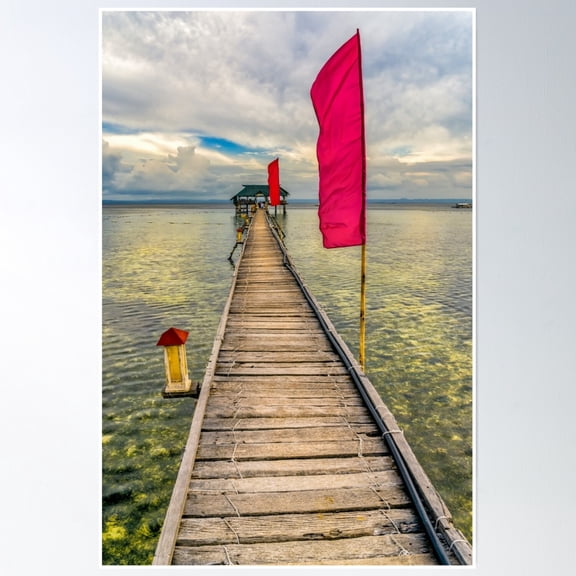 369 Prints Nalusuan Island Pier Philippines- No Framed, Vintage Wall Art, Trendy Retro Print, Room Decor, Wall Art UNFRAMED, 8x12