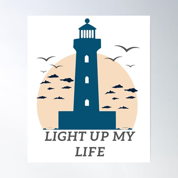 369 Prints Nautical Lighthouse Art - Light Up My Life Inspirational Print- No Framed, Vintage Wall Art, Trendy Retro Print, Room Decor, Wall Art UNFRAMED, 12x18