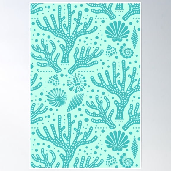 369 Prints Ocean Dream Teal- No Framed, Vintage Wall Art, Trendy Retro Print, Room Decor, Wall Art UNFRAMED, 8x12