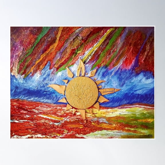 369 Prints Original Richard Kazar Sky Sun Raimbow Sea Beach- No Framed, Vintage Wall Art, Trendy Retro Print, Room Decor, Wall Art UNFRAMED, 16x24