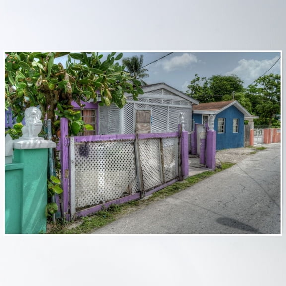 369 Prints Over The Hill In Nassau, The Bahamas- No Framed, Vintage Wall Art, Trendy Retro Print, Room Decor, Wall Art UNFRAMED, 8x12