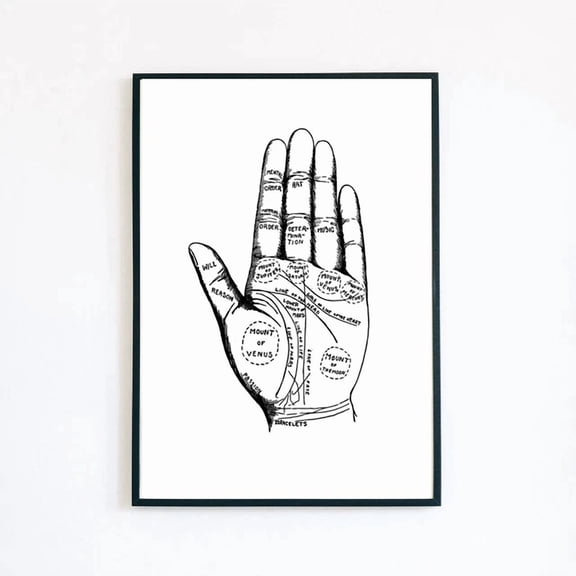 369 Prints Palmistry Hand Tarot Future Design Retro- No Framed, Vintage Wall Art, Trendy Retro Print, Room Decor, Wall Art UNFRAMED, 8x12