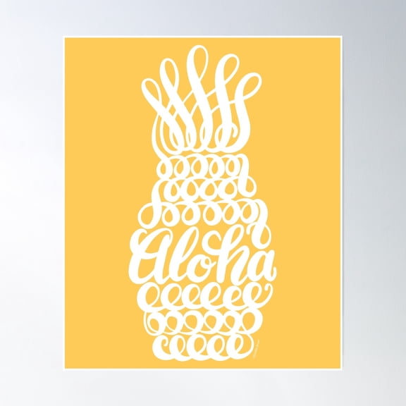 369 Prints Pineapple Hawaii Aloha Summer Vacay Art Fun Hawaiian Gift- No Framed, Vintage Wall Art, Trendy Retro Print, Room Decor, Wall Art UNFRAMED, 8x12