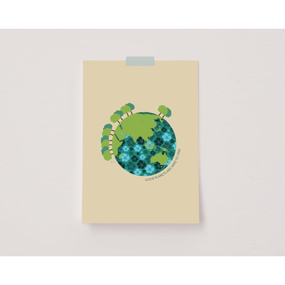 369 Prints Planet Earth Wall Art, Environmental Print, Earth Day Poster, Save The Planet, Nature Inspired Decor, Earth Day Classroom Decor, Illustrated UNFRAMED, 12x18