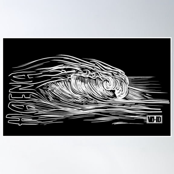 369 Prints Postcards From The Pacific - Waves 3- No Framed, Vintage Wall Art, Trendy Retro Print, Room Decor, Wall Art UNFRAMED, 8x12