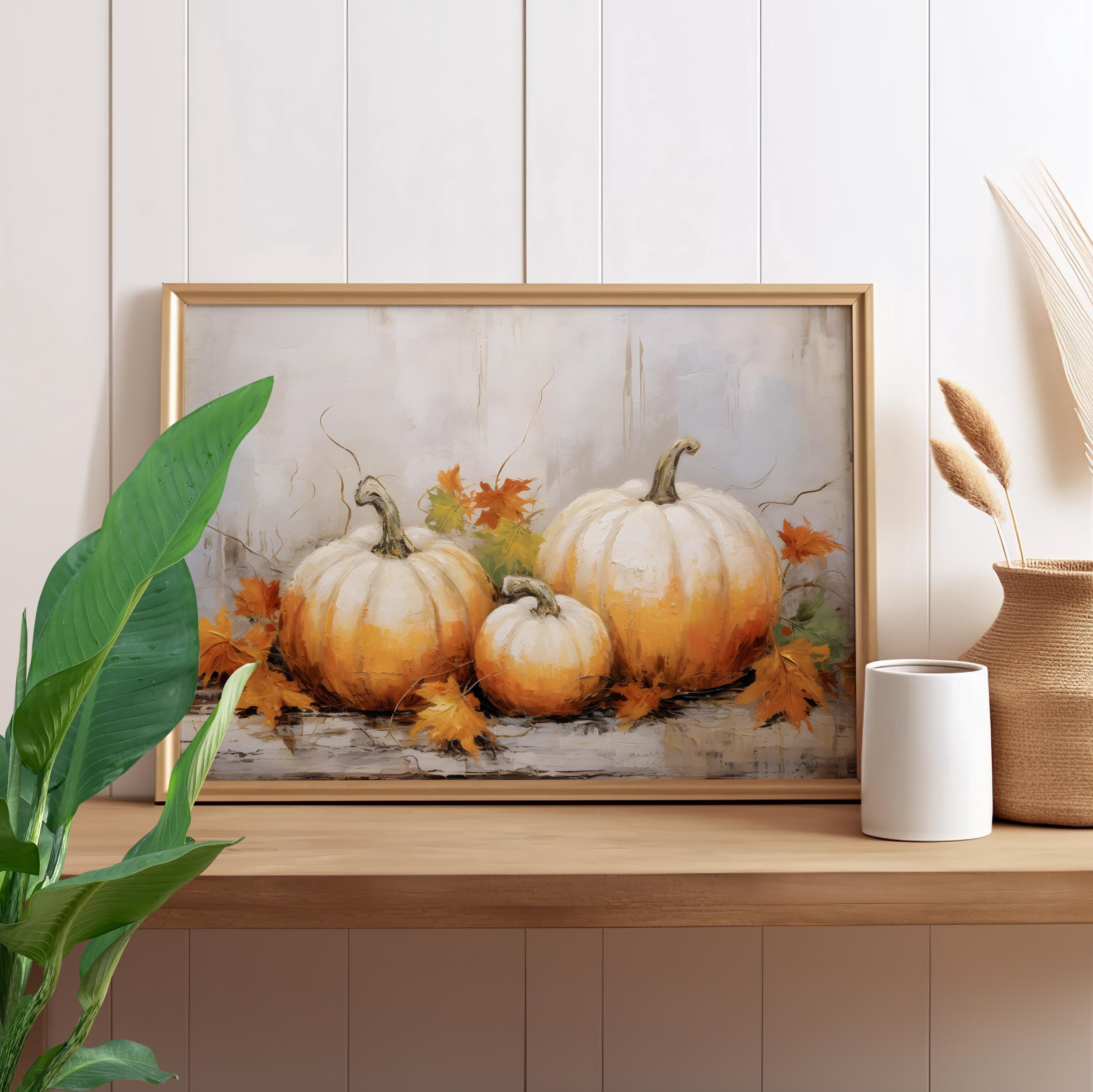 369 Prints Pumpkin Still Life Art Print Earth Tone Vintage Autumn ...