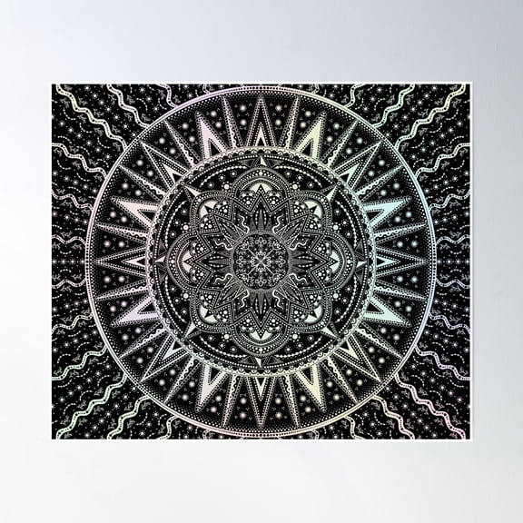 369 Prints Rainbow Mandala- No Framed, Vintage Wall Art, Trendy Retro Print, Room Decor, Wall Art UNFRAMED, 8x12