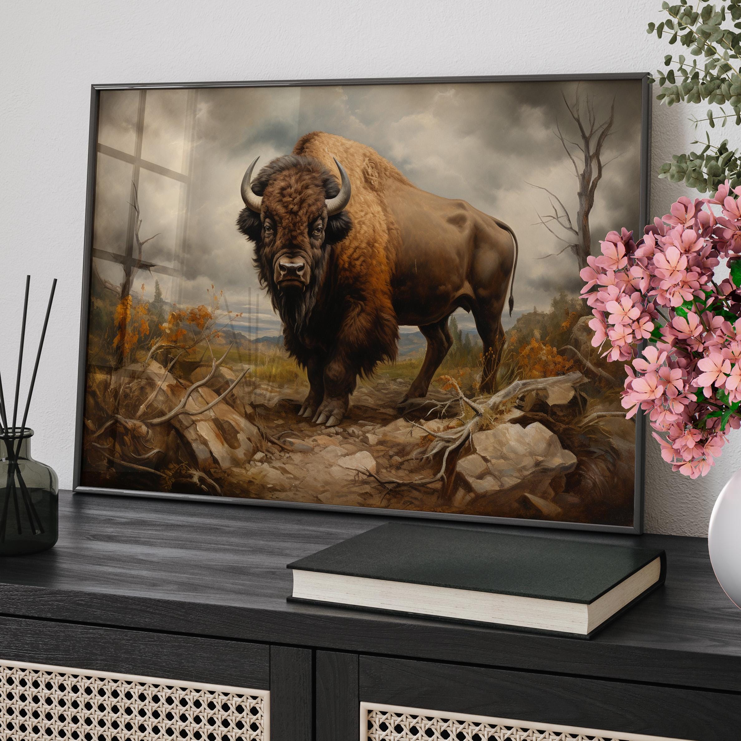 369 Prints Realistic Southwestern Farmhouse Bison Wall Art Print Native ...