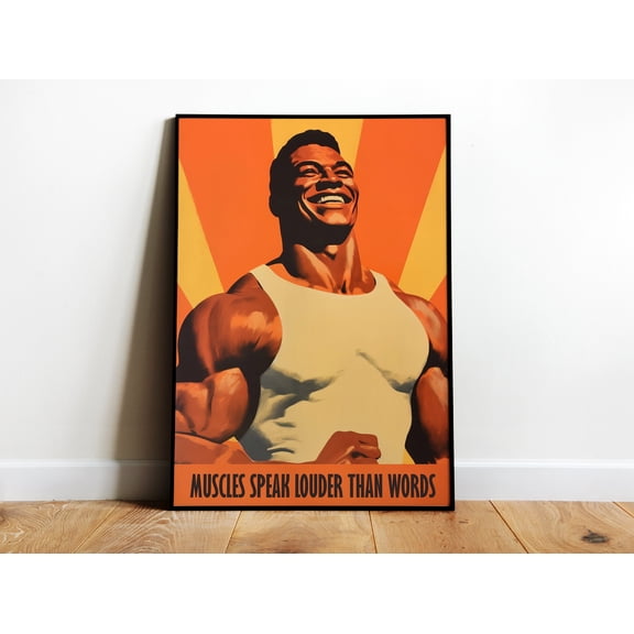 369 Prints Retro Gym Poster Bodybuilder Print Gym Wall Print Retro Print Bodybuilding Poster Gym Print Art For Home Gym Wall Art Fitness Poster UNFRAMED, 24x36