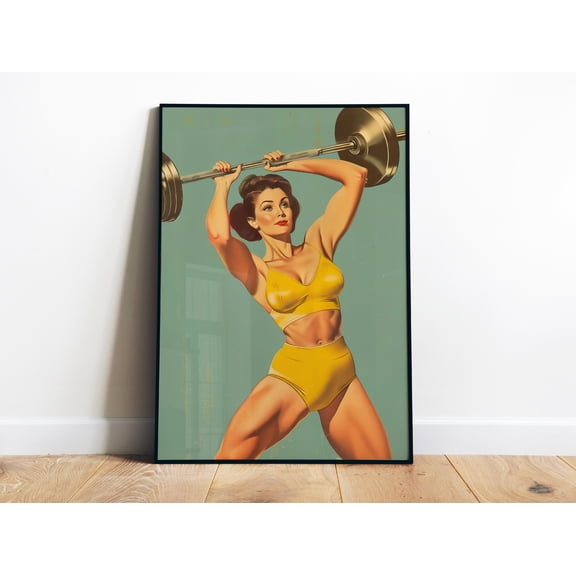 369 Prints Retro Gym Poster Print Vintage Gym Wall Art Fitness Poster Weightlifting Art Poster Heavy Lifting Art Bodybuilding Print Gym Print UNFRAMED, 12x18