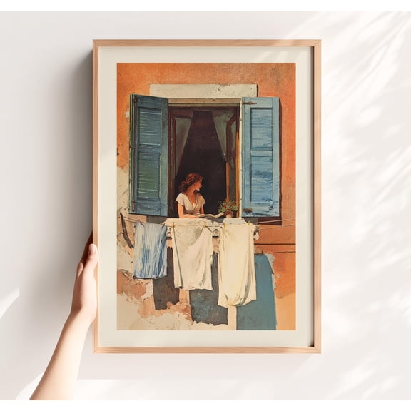 369 Prints Retro Laundry Room Art – Vintage Window Print, Cottage Wall Decor, Rustic Utility Room Poster, Print UNFRAMED, 8x12