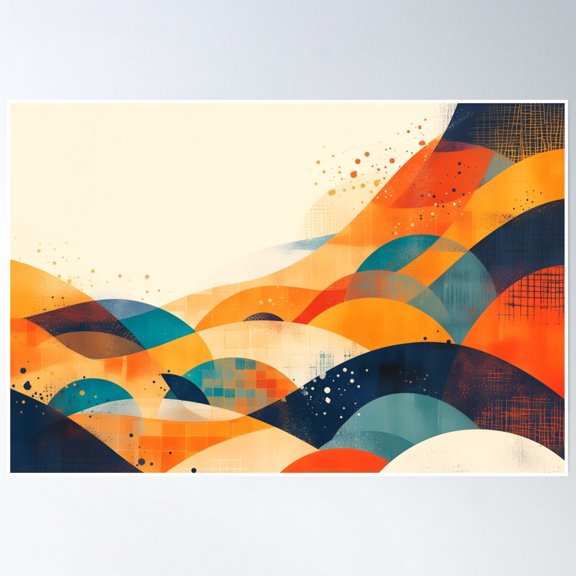 369 Prints Retro Waves And Shapes- No Framed, Vintage Wall Art, Trendy Retro Print, Room Decor, Wall Art UNFRAMED, 8x12