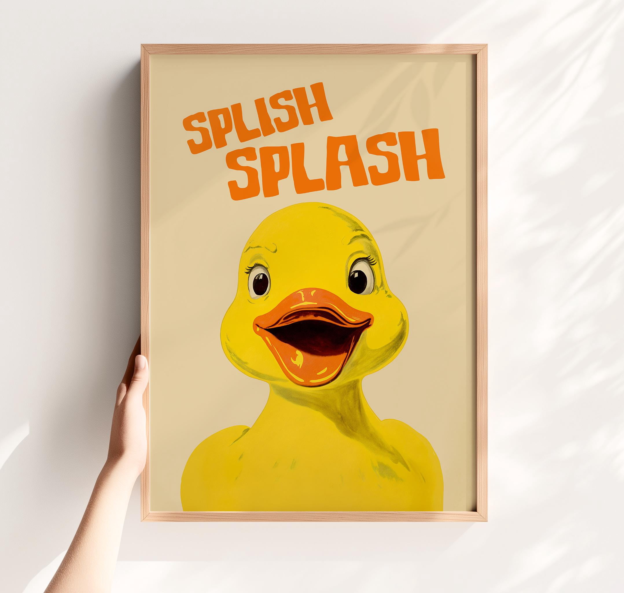 369 Prints Splish Splash Duck Bathroom Wall Art â€“ Rubber Duck Poster ...