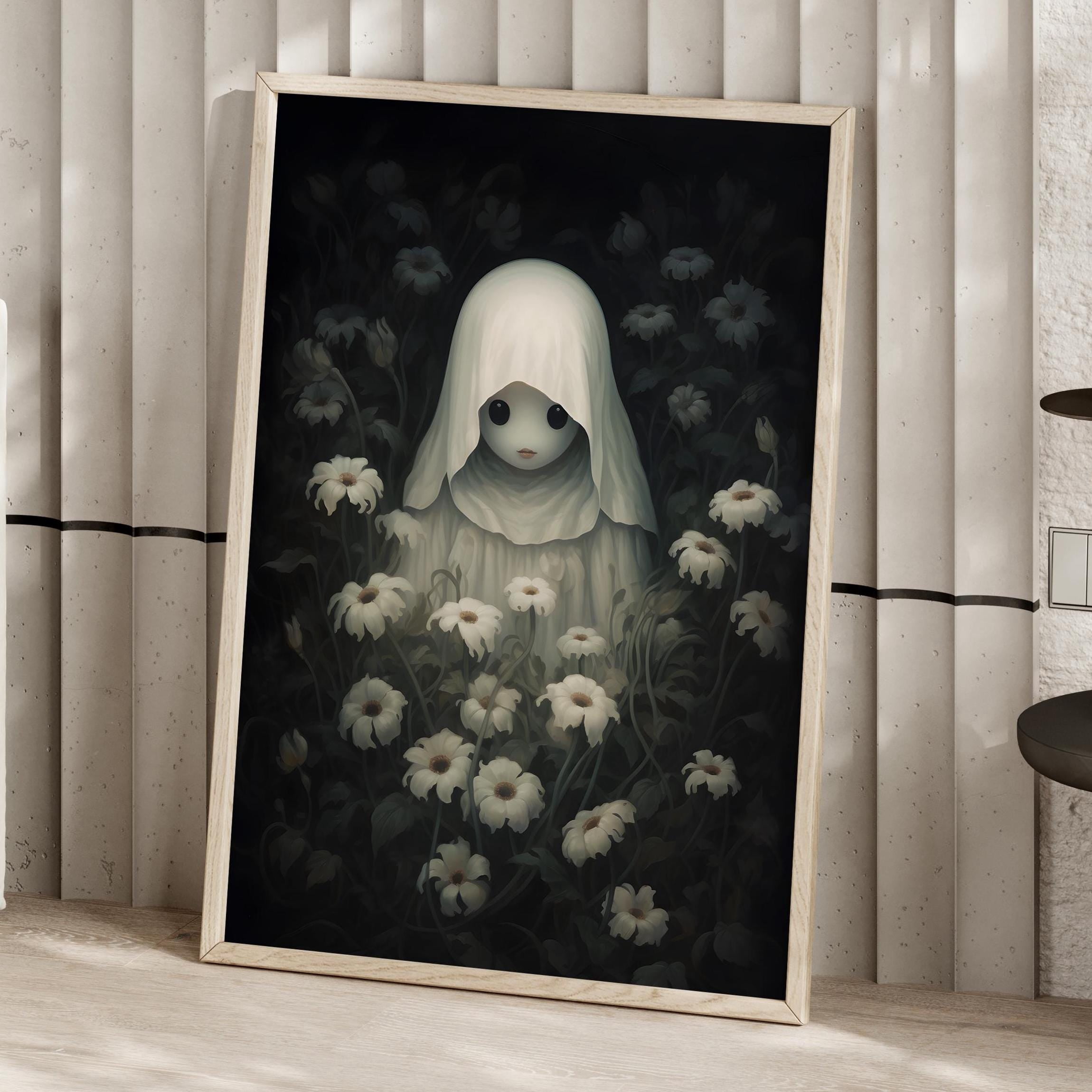369 Prints Spooky Ghost Flower Poster Art Print Dark Romantic Artwork ...