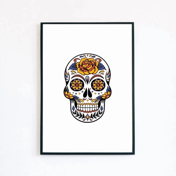 369 Prints Sugar Skull Design Gothic Illustration- No Framed, Vintage Wall Art, Trendy Retro Print, Room Decor, Wall Art UNFRAMED, 8x12