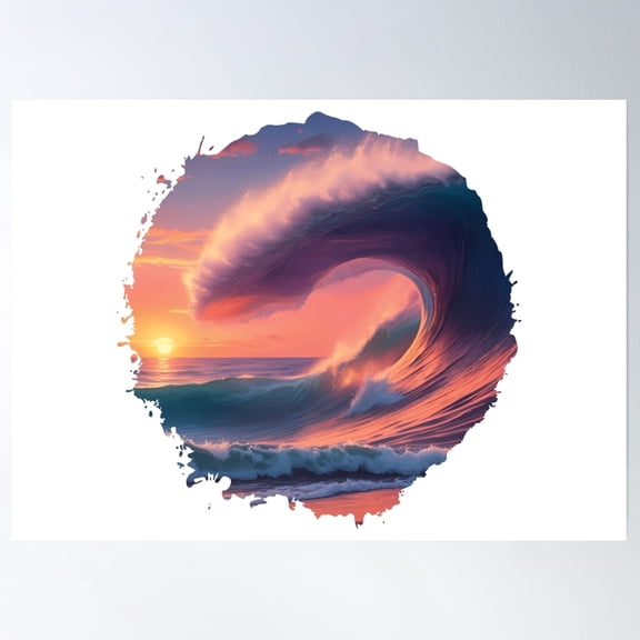 369 Prints Sunset Wave'S Paradise- No Framed, Vintage Wall Art, Trendy Retro Print, Room Decor, Wall Art, Poster Only